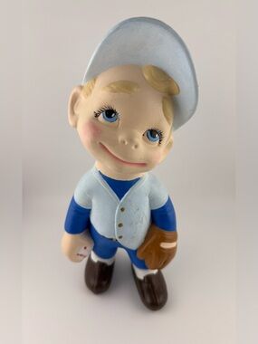 Vintage "Smiley" Baseball Boy ceramic figurine